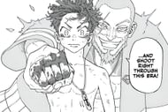 Hibaru and Kondo Yotsurugi as seen in Astro Royale manga (Image via Shueisha)